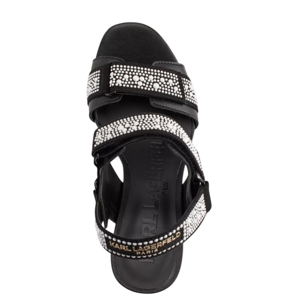 KARL LAGERFELD womens Alessia Pearl Studs Platform Heel - Picture 3 of 7